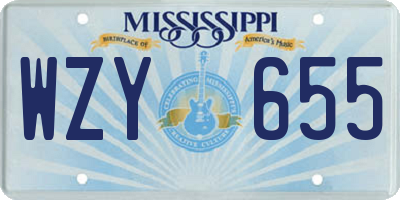 MS license plate WZY655