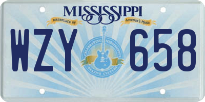 MS license plate WZY658
