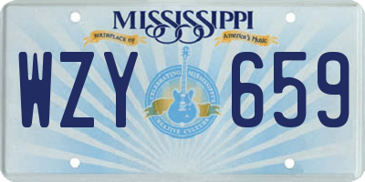 MS license plate WZY659