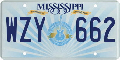 MS license plate WZY662