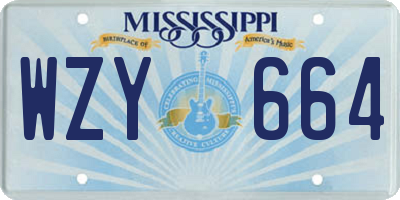 MS license plate WZY664