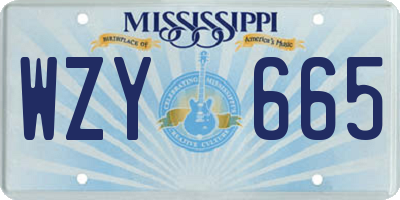 MS license plate WZY665
