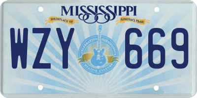 MS license plate WZY669
