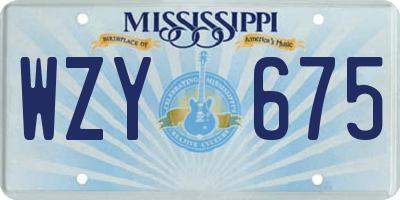 MS license plate WZY675