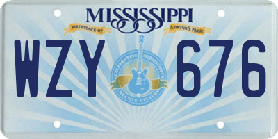 MS license plate WZY676