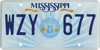 MS license plate WZY677