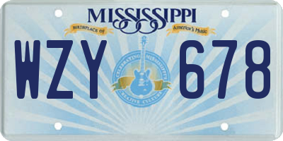 MS license plate WZY678