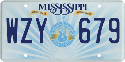 MS license plate WZY679