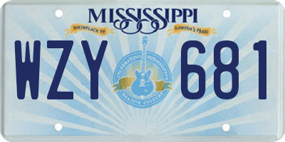 MS license plate WZY681