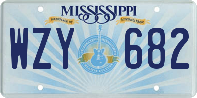 MS license plate WZY682