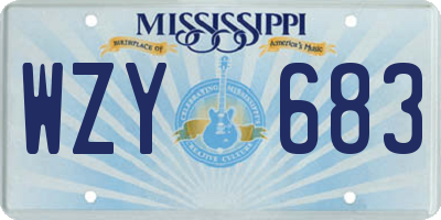 MS license plate WZY683