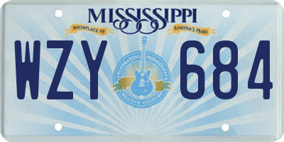 MS license plate WZY684