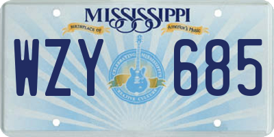 MS license plate WZY685