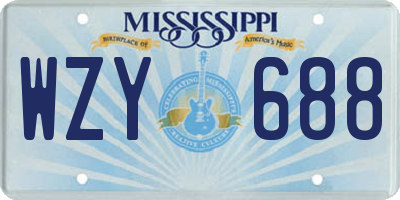 MS license plate WZY688