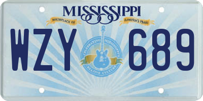 MS license plate WZY689
