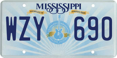 MS license plate WZY690