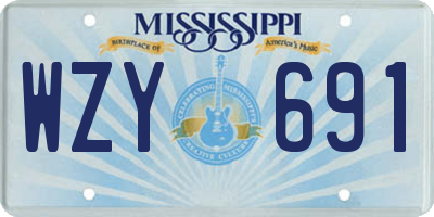 MS license plate WZY691