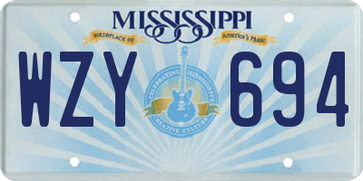 MS license plate WZY694