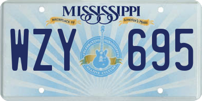 MS license plate WZY695