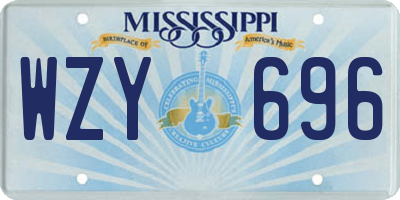 MS license plate WZY696
