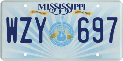 MS license plate WZY697