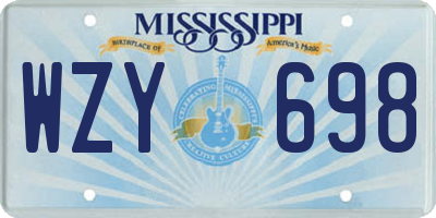 MS license plate WZY698