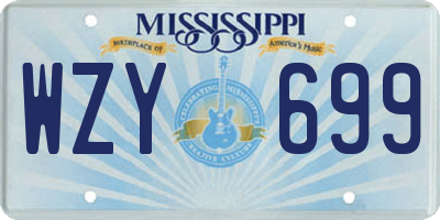 MS license plate WZY699