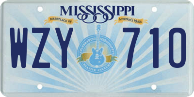 MS license plate WZY710