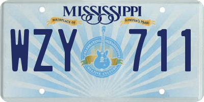 MS license plate WZY711