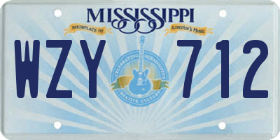 MS license plate WZY712
