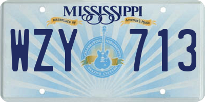 MS license plate WZY713