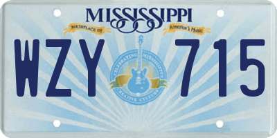 MS license plate WZY715
