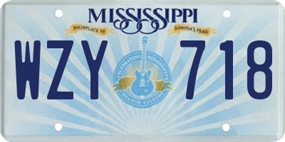 MS license plate WZY718
