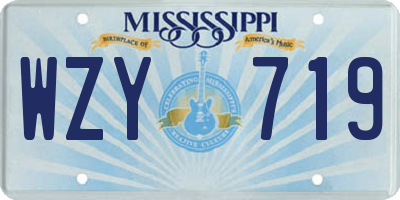 MS license plate WZY719