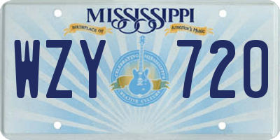 MS license plate WZY720