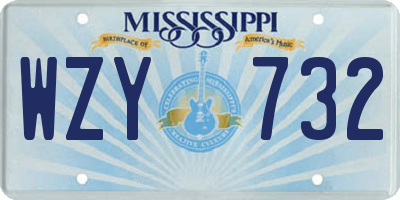 MS license plate WZY732