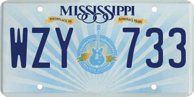 MS license plate WZY733
