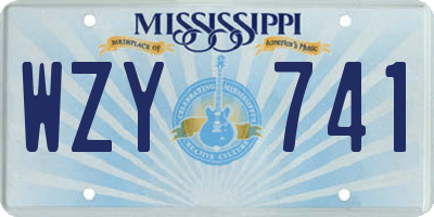 MS license plate WZY741