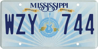 MS license plate WZY744