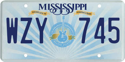 MS license plate WZY745