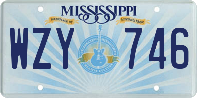 MS license plate WZY746