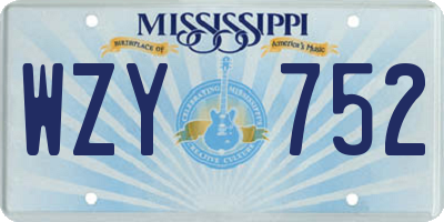 MS license plate WZY752