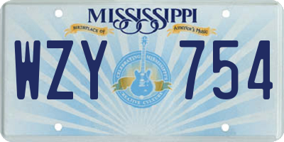 MS license plate WZY754
