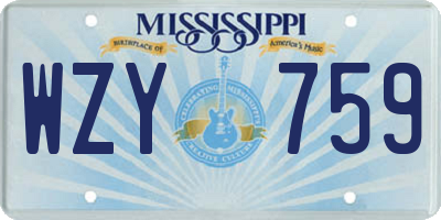 MS license plate WZY759