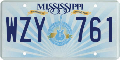 MS license plate WZY761