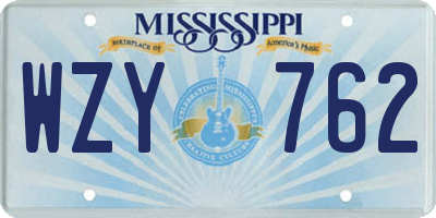 MS license plate WZY762