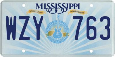 MS license plate WZY763