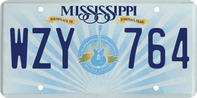 MS license plate WZY764