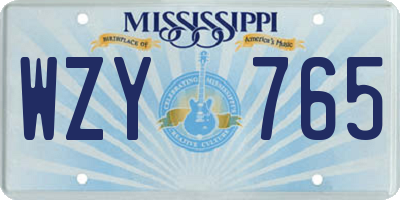 MS license plate WZY765