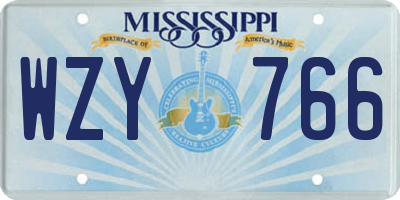 MS license plate WZY766